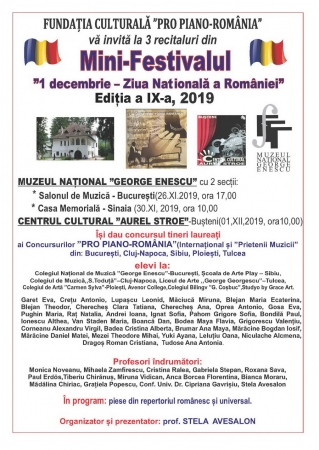 Mini - Festivalul „1 decembrie – Ziua Naţională a României”, Ediţia a IX-a, 2019